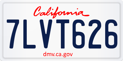 CA license plate 7LVT626