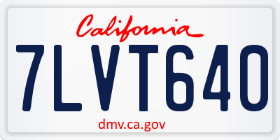 CA license plate 7LVT640
