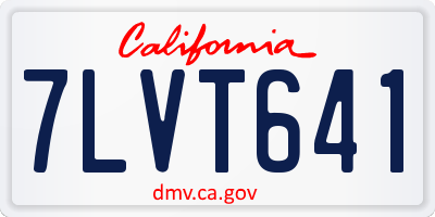 CA license plate 7LVT641