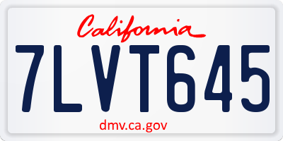 CA license plate 7LVT645