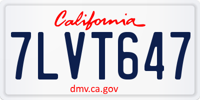 CA license plate 7LVT647