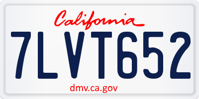 CA license plate 7LVT652