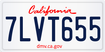 CA license plate 7LVT655