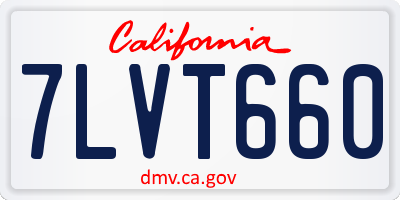 CA license plate 7LVT660