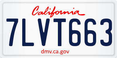 CA license plate 7LVT663