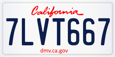 CA license plate 7LVT667
