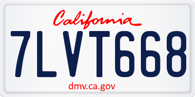 CA license plate 7LVT668