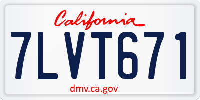CA license plate 7LVT671