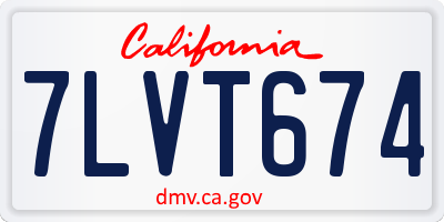 CA license plate 7LVT674