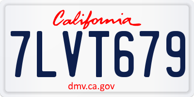 CA license plate 7LVT679
