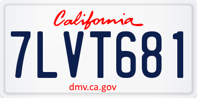 CA license plate 7LVT681