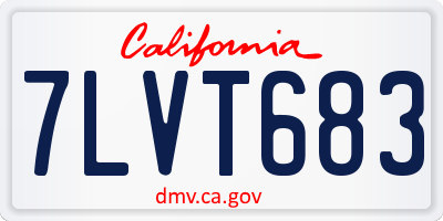 CA license plate 7LVT683