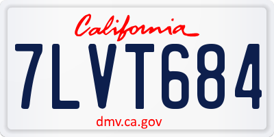 CA license plate 7LVT684