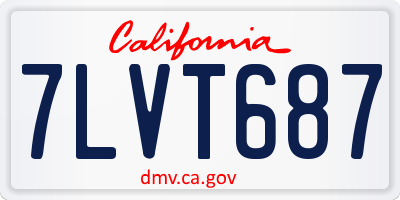 CA license plate 7LVT687