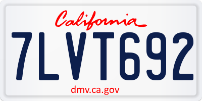 CA license plate 7LVT692