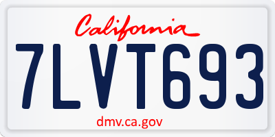 CA license plate 7LVT693