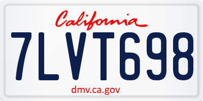 CA license plate 7LVT698