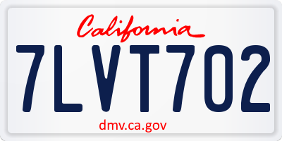 CA license plate 7LVT702