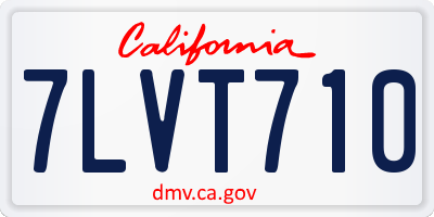CA license plate 7LVT710