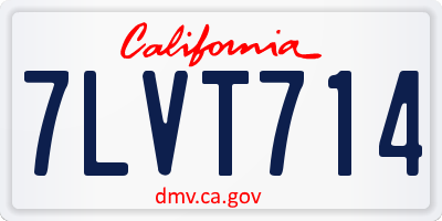 CA license plate 7LVT714