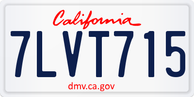 CA license plate 7LVT715