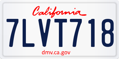 CA license plate 7LVT718