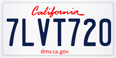 CA license plate 7LVT720
