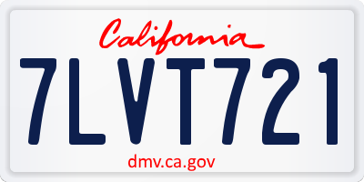CA license plate 7LVT721