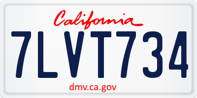 CA license plate 7LVT734