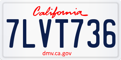 CA license plate 7LVT736