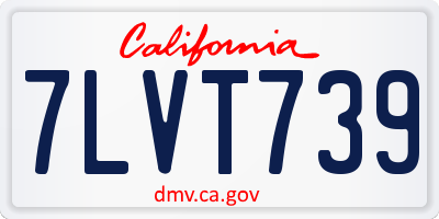 CA license plate 7LVT739