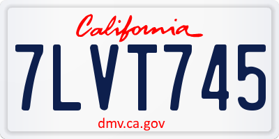 CA license plate 7LVT745