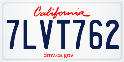 CA license plate 7LVT762