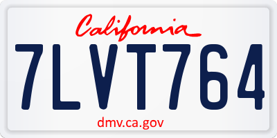 CA license plate 7LVT764