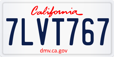 CA license plate 7LVT767