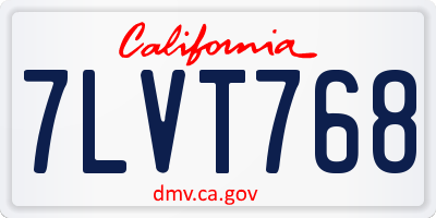 CA license plate 7LVT768