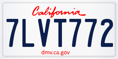 CA license plate 7LVT772