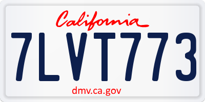 CA license plate 7LVT773