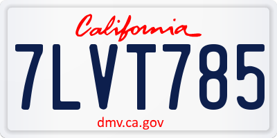 CA license plate 7LVT785