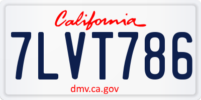 CA license plate 7LVT786