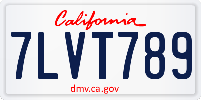 CA license plate 7LVT789