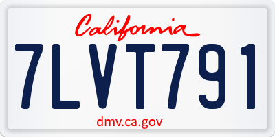 CA license plate 7LVT791