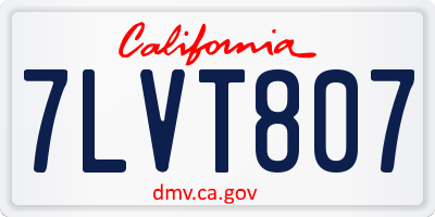 CA license plate 7LVT807