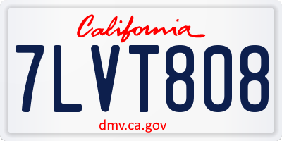 CA license plate 7LVT808