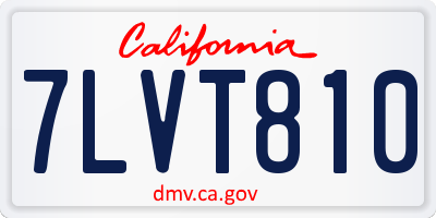 CA license plate 7LVT810