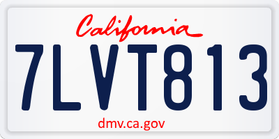 CA license plate 7LVT813
