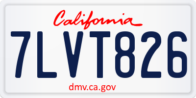 CA license plate 7LVT826