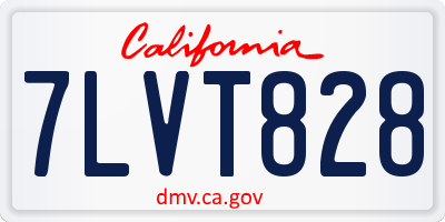 CA license plate 7LVT828