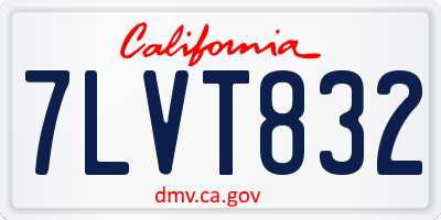 CA license plate 7LVT832