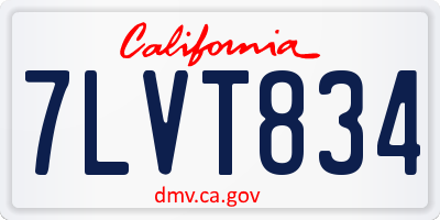 CA license plate 7LVT834